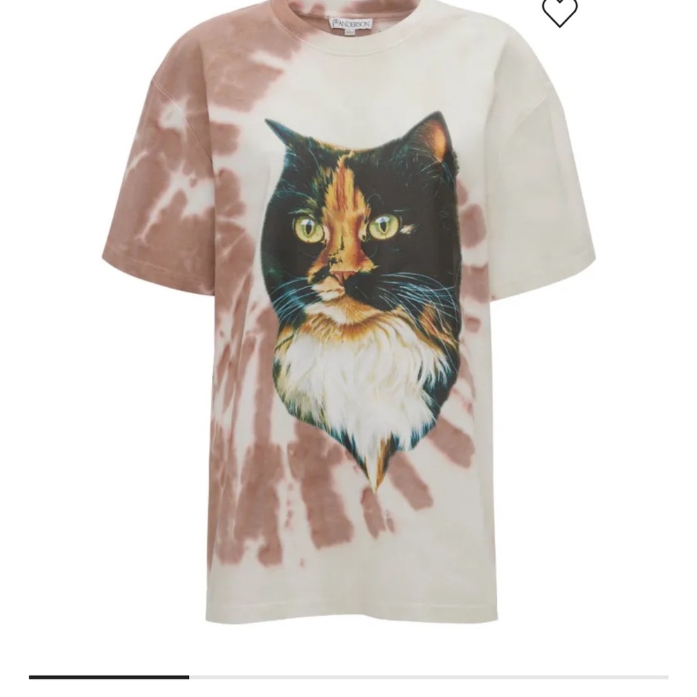 JW ANDERSON Brown and White Cat Print T-Shirt - Picture 4 of 4